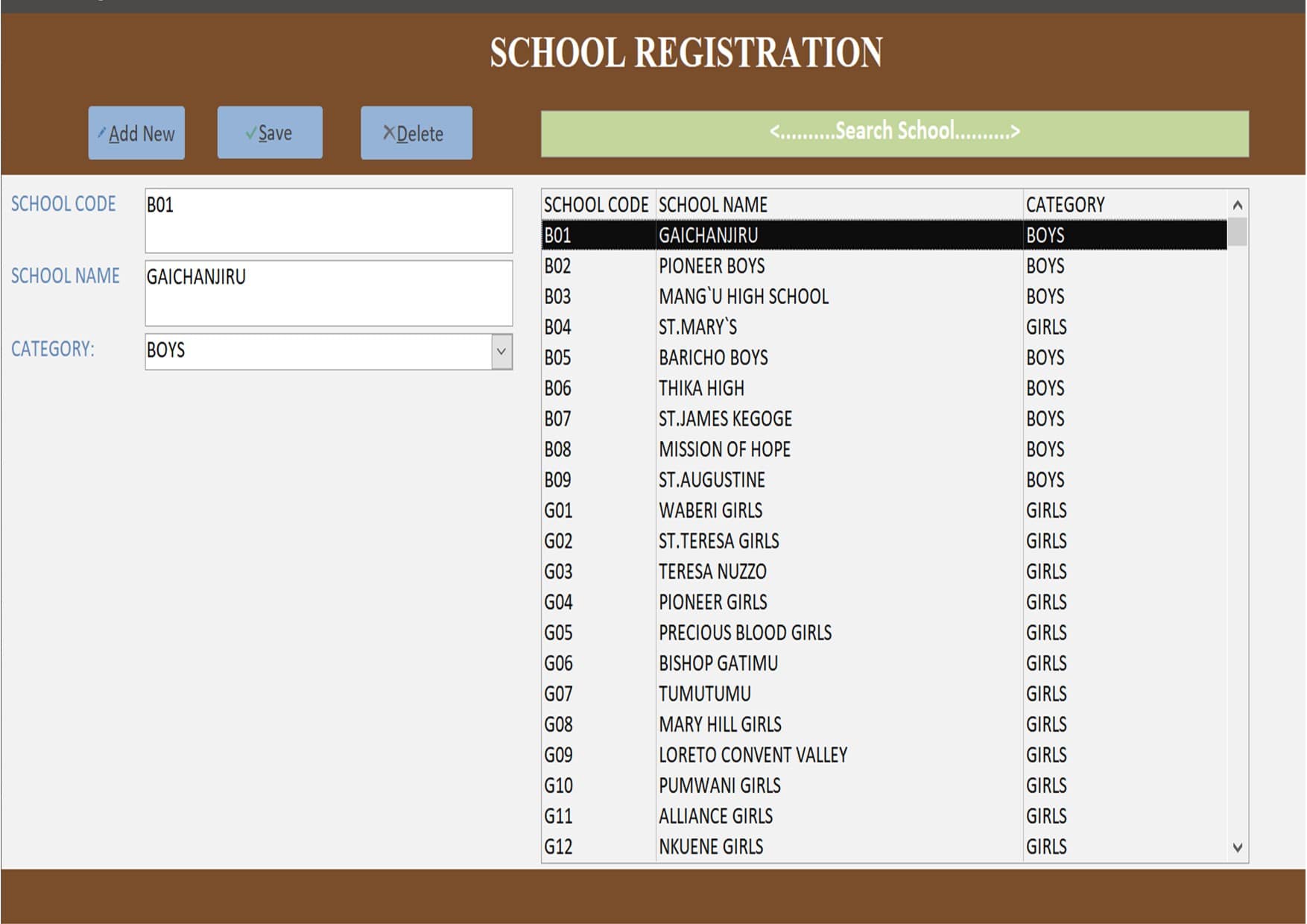 Schools Contest System